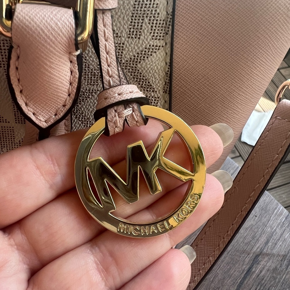 Michael Kors Pink and Cream Satchel Bag - Picture 12 of 16